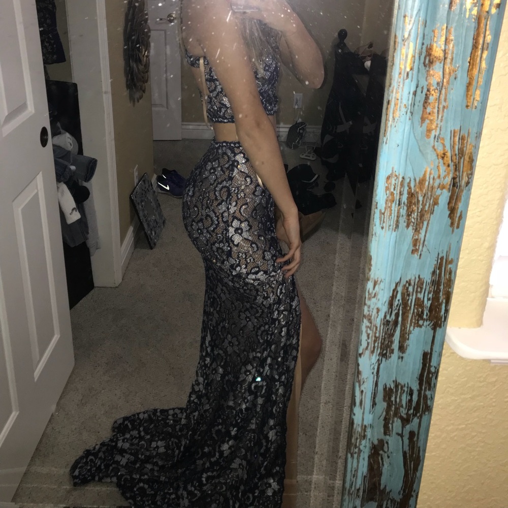 Jovani Navy Blue Prom Dress